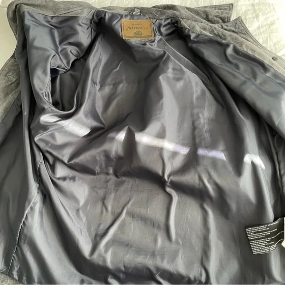 Vintage St John's Bay 100% Leather Gray Leather Jacket Unisex Size M - Picture 5 of 9